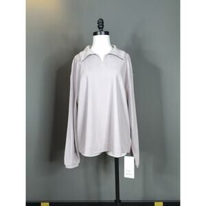 Lululemon Softstreme Pique Oversized Long Sleeve Polo Shirt Mink Pink M Medium